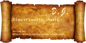 Dimitrievits Judit névjegykártya