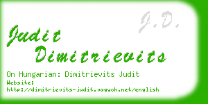 judit dimitrievits business card